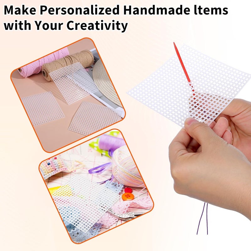 Larrel 24PCS Plastic Canvas Sheets, Square Plastic Canvas Mesh Sheets, White PVC Mesh Canvas-Sheets for Needlework, Embroidery, Yarn Crafting, Knit Crochet Project and Make Dividers (10x10cm/4x4 Inch) - Image 4